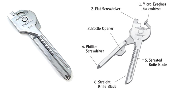 Swiss+Tech Utili-Key 6-in-1 Key Ring Tool