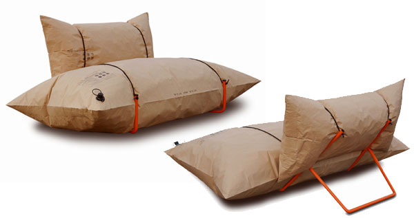 Inflatable Paper Blow Sofa by Malafor