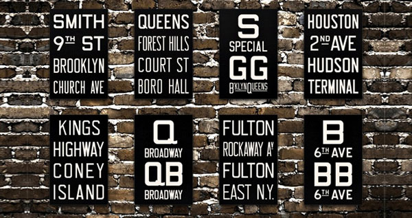 Vintage Subway Signs & Bus Scrolls (LA, NY, London, San Fran)