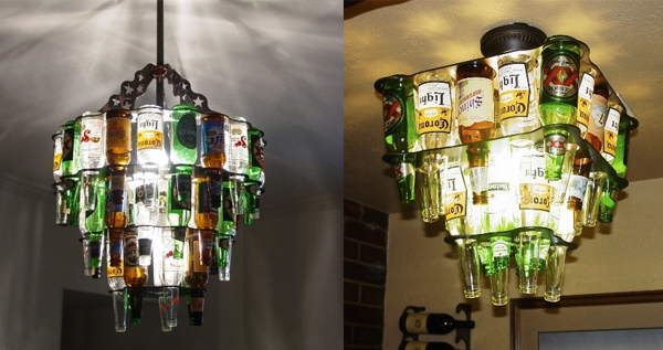 Beer Bottle Chandelier