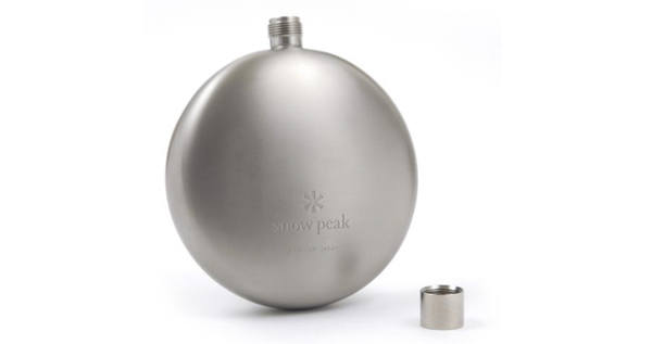 Titanium Curved Flask by Snow Peak