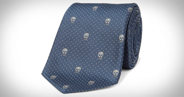 Alexander McQueen Skull Emblem Silk Tie