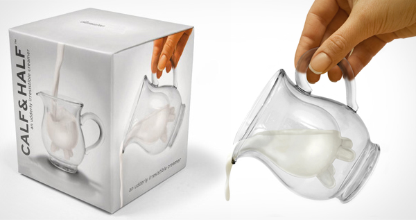 Calf and Half Double-Walled Creamer Pitcher