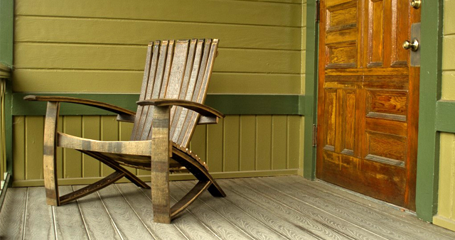 Whiskey Barrel Adirondack Chair