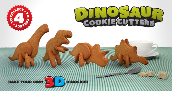 3D Dinosaur Cookie Cutters