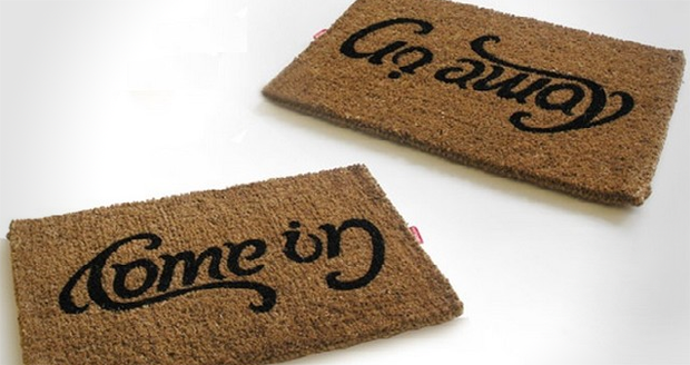 Come In and Go Away Reversible Doormat
