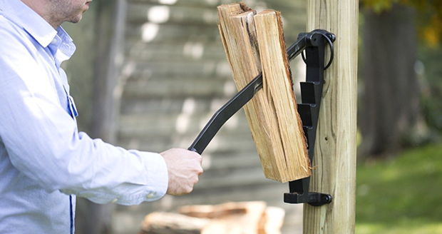 Wall-Mounted Kindling Splitter