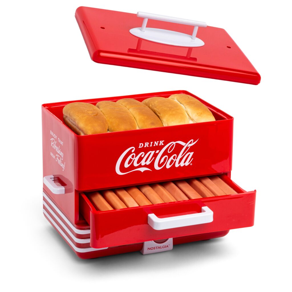 Nostalgia Coca-Cola Diner-Style Hot Dog Steamer & Bun Warmer
