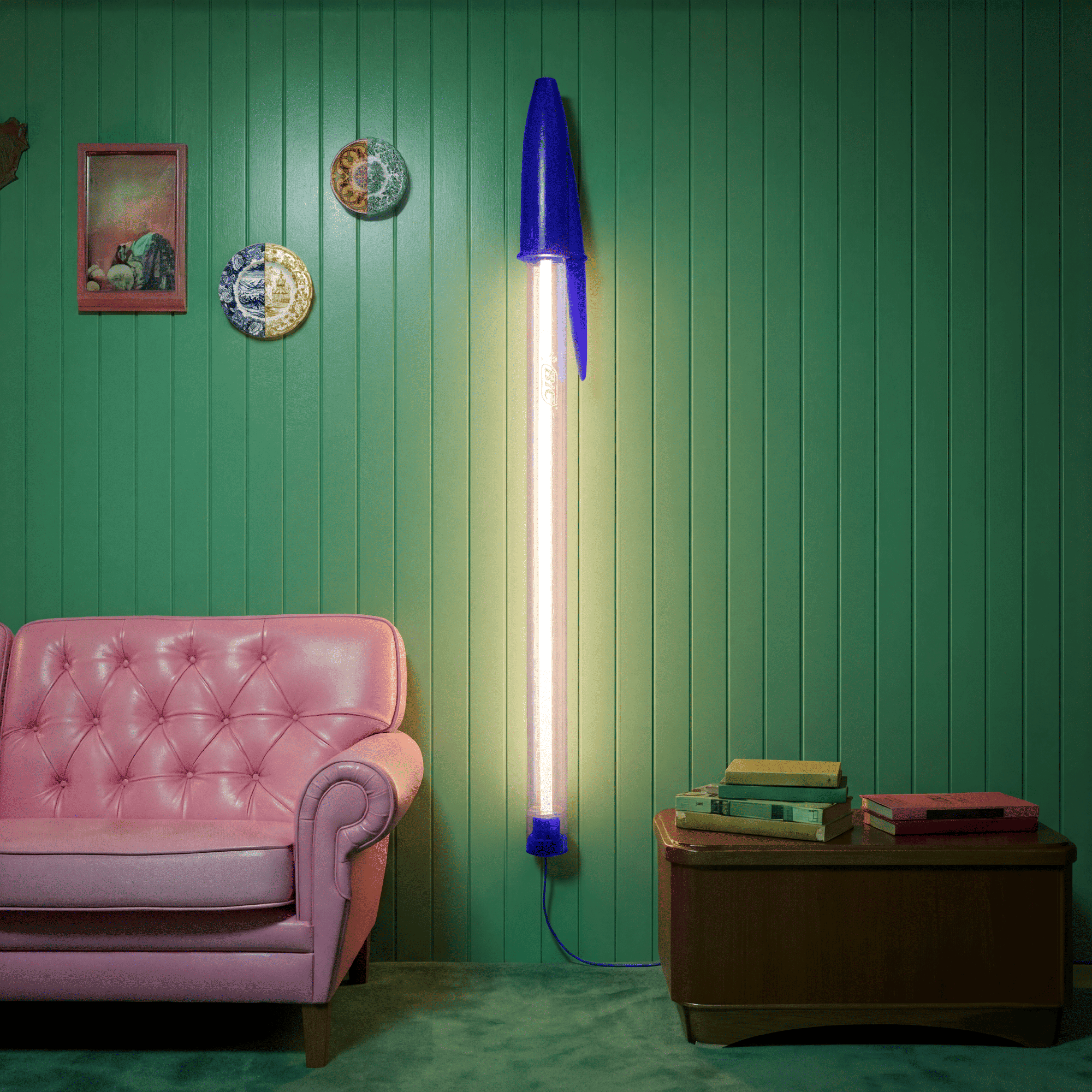 BIC Lamp Blue – Giant 12:1 Scale Pen Lamp by Seletti